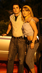 Bart Fletcher and Brittany Carson in the Deviant Pictures film, Death in Charge